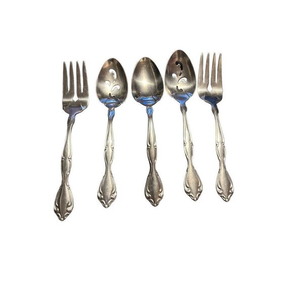 Oneida Cantata Stainless Steel 5 Piece Serving Set Discontinued Vintage - Picture 1 of 2
